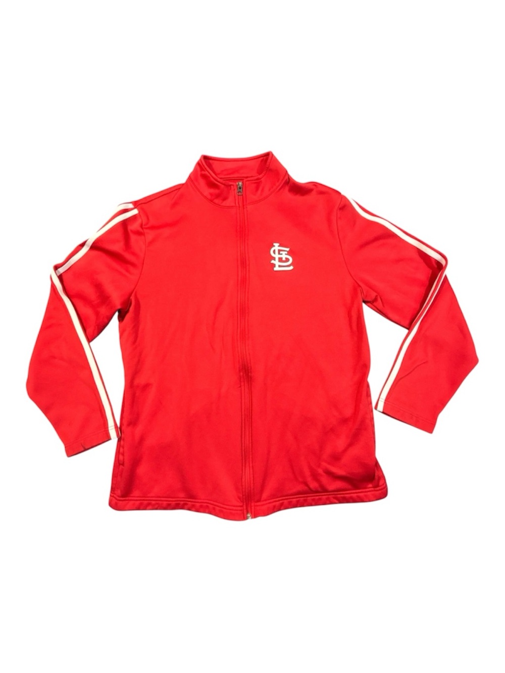 St Louis Cardinals Jacket Mens Large Red Full Zip MLB Baseball Track Fleece Line
